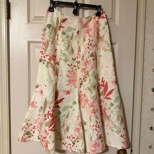 Emma James Floral Skirt - Red and Green Fairy Cottage Core 4P Linen Blend